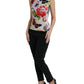 Dolce & Gabbana Multicolor Floral Padlock Butterfly Tank Top