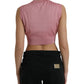 Dolce & Gabbana Pink Crew Neck Cropped Sleeveless Tank Top