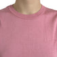 Dolce & Gabbana Pink Crew Neck Cropped Sleeveless Tank Top