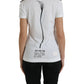 Dolce & Gabbana White Black Roses Crewneck Cotton T-shirt