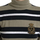 Dolce & Gabbana Multicolor Stripe Wool Logo Pullover Sweater