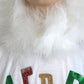 Dolce & Gabbana White Cotton Christmas Sequin Fur T-shirt