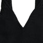 Dolce & Gabbana Black Cropped Cashmere V-neck Bustier Top
