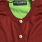 Dolce & Gabbana Multicolor Silk Crewneck Cardigan Sweater
