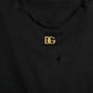 Dolce & Gabbana Black Cotton Lace Up Logo Round Neck Tank Top