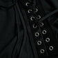 Dolce & Gabbana Black Cotton Lace Up Logo Round Neck Tank Top
