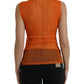 Dolce & Gabbana Orange See Through Crew Neck Blouse Tank Top