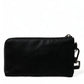 Dolce & Gabbana Black Nylon Logo Plaque Keyring Pouch Clutch Bag