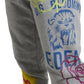 Dolce & Gabbana Gray Cotton Graffiti Sweatpants Jogger Pants