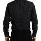 Dolce & Gabbana Navy Blue Cotton Collared Formal Dress Shirt