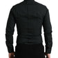Dolce & Gabbana Black Cotton Silk Formal GOLD Dress Shirt