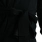 Dolce & Gabbana Black Cashmere Long Sleeves Belted Wrap Robe