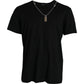 Dolce & Gabbana Black Silver Chain Short Sleeve T-shirt