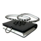 Dolce & Gabbana Black White Leather Crystal Embellished Cardholder Wallet