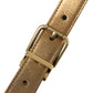 Dolce & Gabbana Metallic Gold Calf Leather Metal Buckle Belt
