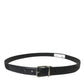 Dolce & Gabbana Black Leather Silver Metal Buckle Belt