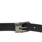Dolce & Gabbana Black Leather Silver Metal Buckle Belt