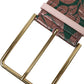 Dolce & Gabbana Multicolor Floral Jacquard Lurex Gold Buckle Belt