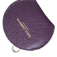 Dolce & Gabbana Purple Calfskin Leather Round Logo Hand Mirror Holder