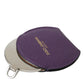Dolce & Gabbana Purple Calfskin Leather Round Logo Hand Mirror Holder