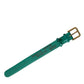 Dolce & Gabbana Green Textured Leather Gold Tone Metal Buckle Neckband