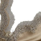 Dolce & Gabbana Brown Lace Trim V-neck Sleeveless Tank Top