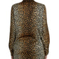 Dolce & Gabbana Brown Leopard Print Long Sleeves Blouse Top