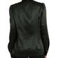 Dolce & Gabbana Gray Long Sleeves Ascot Collar Blouse Top
