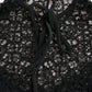 Dolce & Gabbana Black Floral Lace Short Sleeves Blouse Top