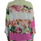 Dolce & Gabbana Multicolor Floral Patchwork Ascot Collar Top