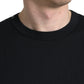 Dolce & Gabbana Black Logo Embossed Crew Neck Short Sleeves T-shirt