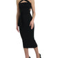 Dolce & Gabbana Black Sheath Halter Sleeveless Midi Dress