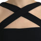 Dolce & Gabbana Black Sheath Halter Sleeveless Midi Dress