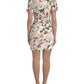 Dolce & Gabbana Pink Lily Viscose Sheath Stretch Mini Dress
