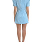 Dolce & Gabbana Light Blue Floral Jacquard Puff Sleeve Mini Dress
