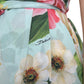 Dolce & Gabbana Blue Floral Wide Leg Wrap Jumpsuit Dress