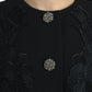 Dolce & Gabbana Black Floral Wool Button Embellished Jacket