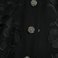 Dolce & Gabbana Black Floral Wool Button Embellished Jacket