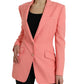 Dolce & Gabbana Pink Polyester Single Breasted Blazer Jacket