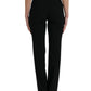 Dolce & Gabbana Black Wool Mid Waist Tapered Pants