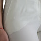 Dolce & Gabbana White Wool Mid Waist Tapered Pants