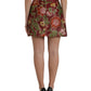 Dolce & Gabbana Maroon Floral Jacquard A-line Mini Skirt