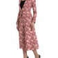 Dolce & Gabbana Pink Floral Jacquard Slim Fit 2 Piece Suit