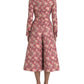 Dolce & Gabbana Pink Floral Jacquard Slim Fit 2 Piece Suit