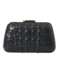 Balenciaga Black Exotic Skin Leather Shoulder Crossbody Box Clutch Bag