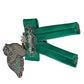 Dolce & Gabbana Green Satin Bird Crystal Women Hair Clip