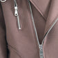 Dolce & Gabbana Brown Coat Short Biker Wool Jacket