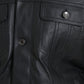 Dolce & Gabbana Black Leather Fur Collar Biker Coat Jacket
