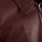 Dolce & Gabbana Maroon Exotic Leather Zip Biker Coat Jacket