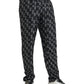 Dolce & Gabbana Black Horseshoe Print Silk Pants
